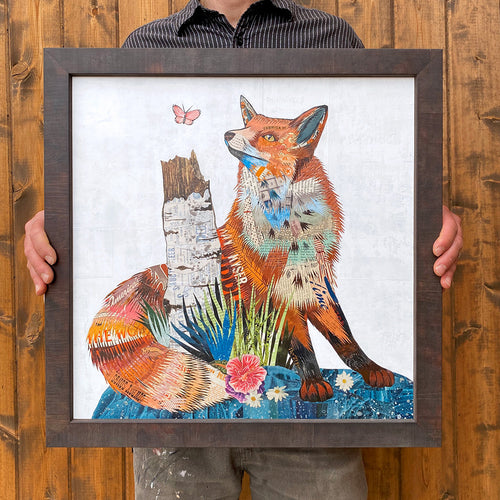 FOX AND ASPEN (small work) original paper collage