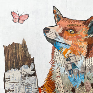 thumbnail for FOX AND ASPEN (small work) original paper collage