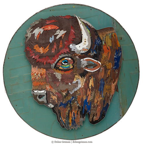 KING BISON (MINT) original metal wall sculpture