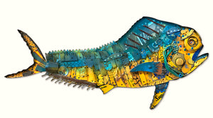 thumbnail for TROPHY FISH (MAHI MAHI) original metal wall sculpture
