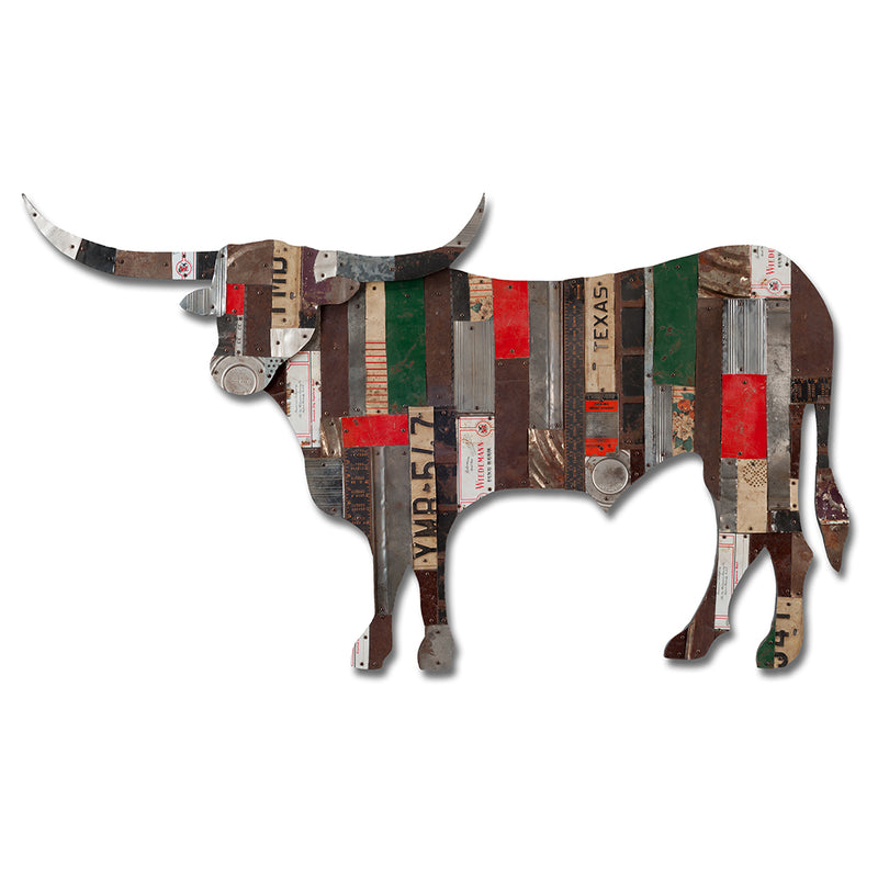 main image for ON THE RANCH (LONGHORN) original metal wall sculpture