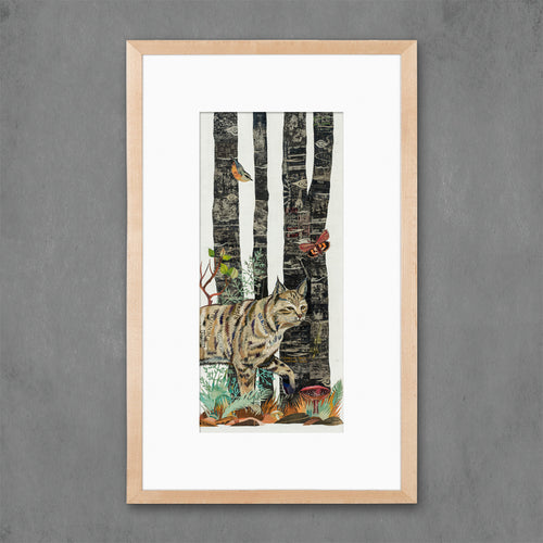 MIDNIGHT FOREST (BOBCAT) limited edition paper print
