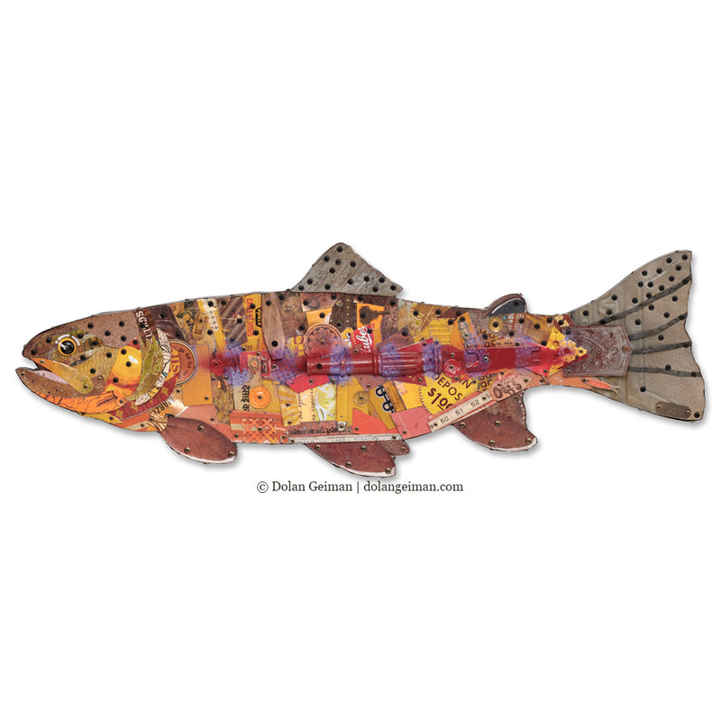 colorful trout wall art decor for the upscale cabin or mountain retreat