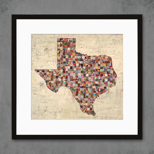 MY TEXAS MAP limited edition paper print
