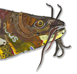 thumbnail for TROPHY FISH (CATFISH) original mixed media wall sculpture