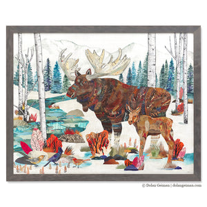 thumbnail for CUSTOM MOOSE IN THE MOUNTAINS original paper collage