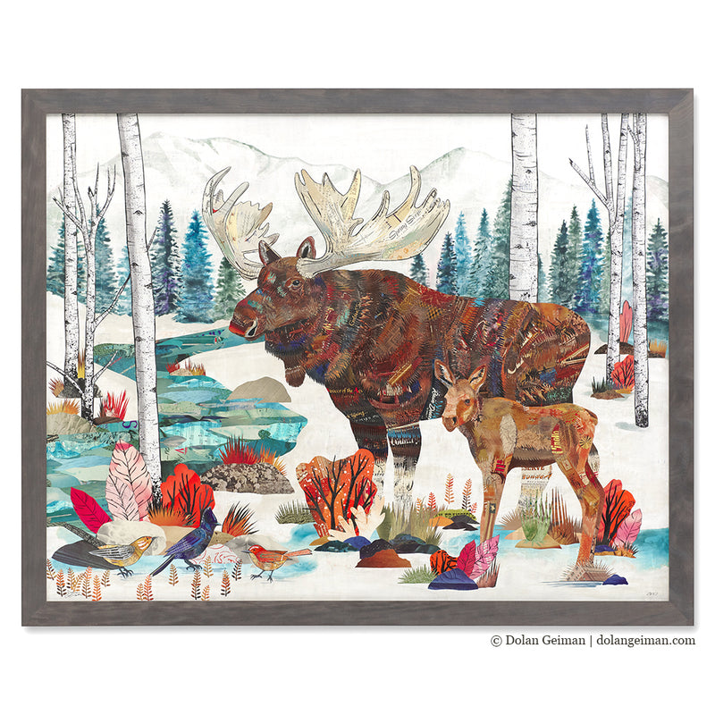 main image for CUSTOM MOOSE IN THE MOUNTAINS original paper collage
