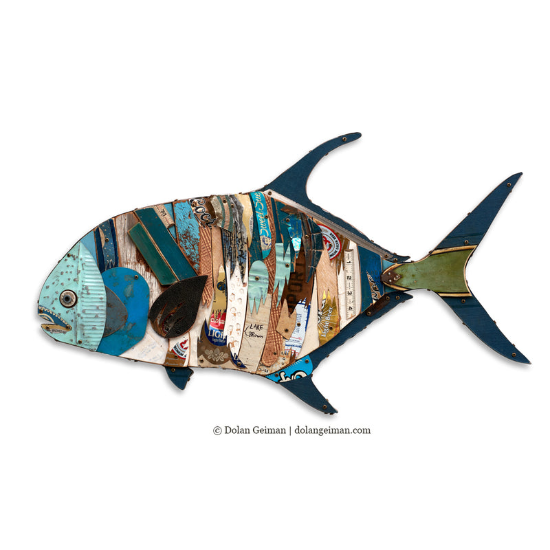 main image for TROPHY FISH (PERMIT) original metal wall sculpture