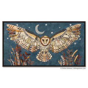 thumbnail for THE PROTECTOR (BARN OWL) canvas art print with float frame