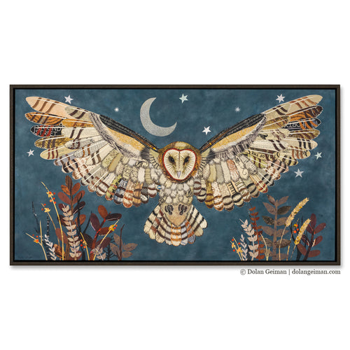THE PROTECTOR (BARN OWL) canvas art print with float frame