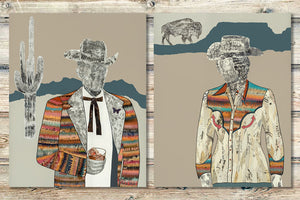 thumbnail for QUILTED WRANGLER (COWBOY) limited edition paper print