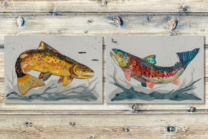 thumbnail for FRYING PAN BROWN TROUT limited edition paper print