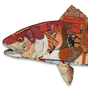 thumbnail for TROPHY FISH (REDFISH) original mixed media wall sculpture