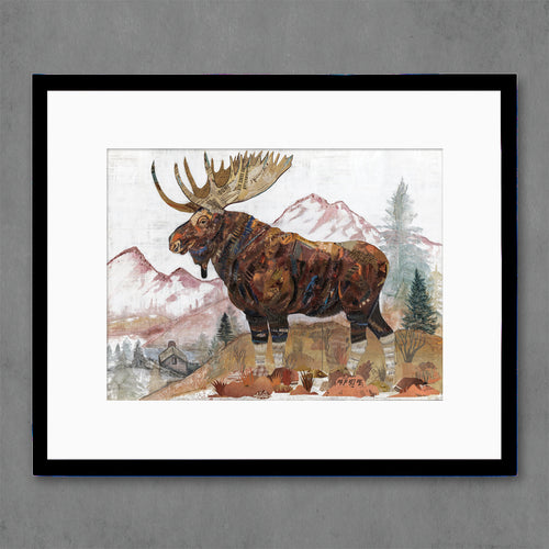 moose art print for the mountain modern home | size 16 x 20 or larger
