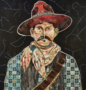 thumbnail for RUSTLER, PORTRAIT AT MIDNIGHT original paper collage