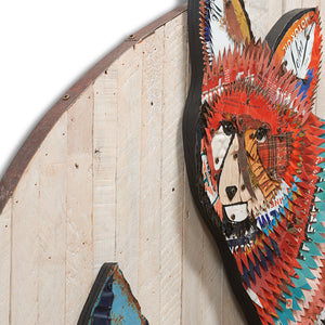 thumbnail for RED FOX WITH MOUNTAINS original metal wall sculpture