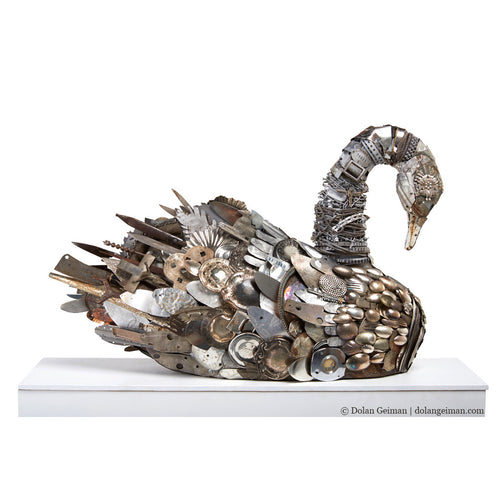 SILVER SWAN original 3D sculpture