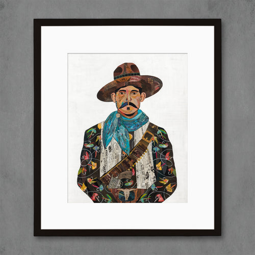 his and hers print sets | for him: a macho man wearing a black shirt adorned in fly fishing pattern