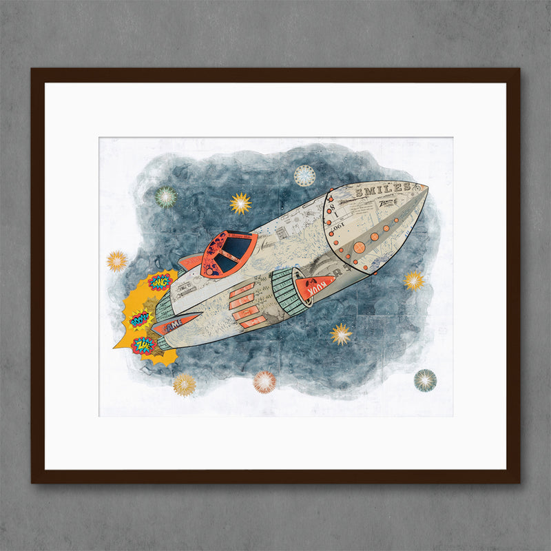 BLASTING OFF FOR ADVENTURE limited edition paper print
