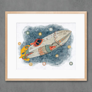 thumbnail for BLASTING OFF FOR ADVENTURE limited edition paper print