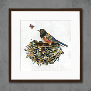 thumbnail for TOWHEE IN NEST limited edition paper print