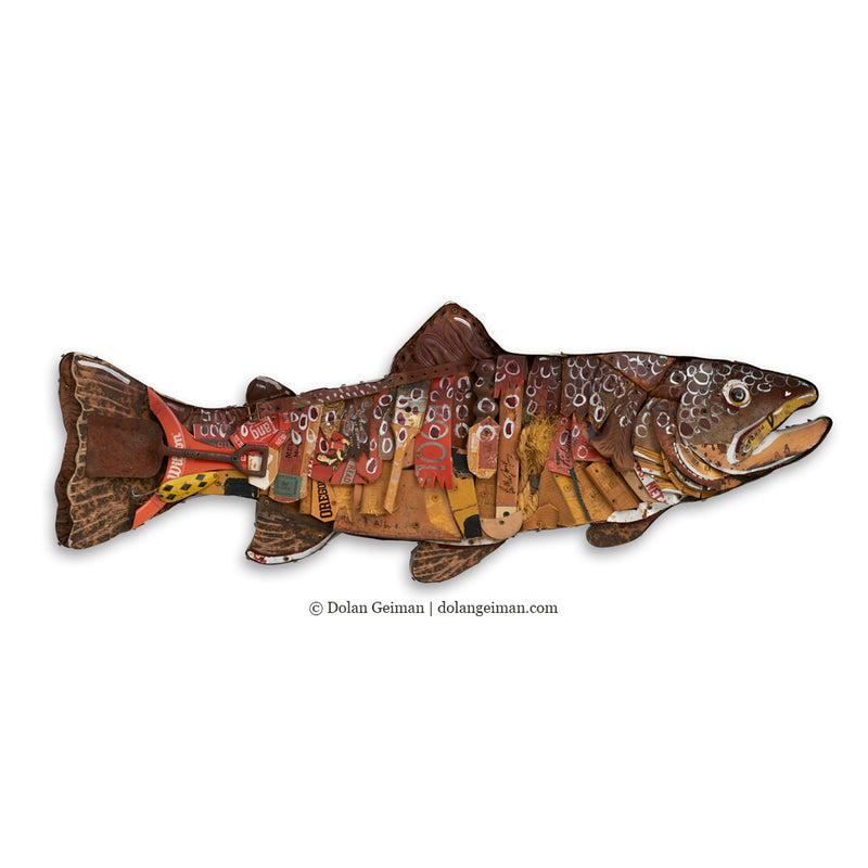 main image for TROPHY FISH (BROWN TROUT) original mixed media wall sculpture