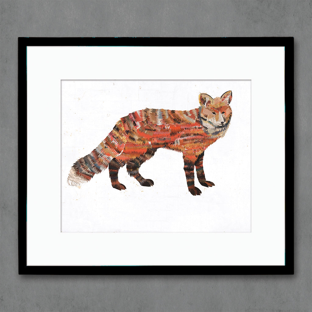 Red store Fox, framed print