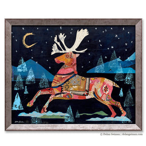 thumbnail for WINTER TALE: REINDEER original paper collage