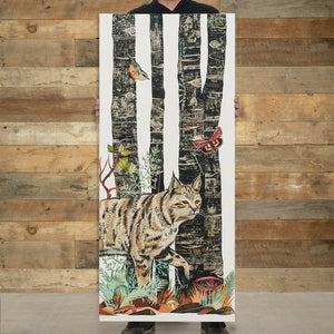 thumbnail for MIDNIGHT FOREST BOBCAT Canvas Art Print with Float Frame