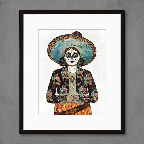 Dolan Geiman sugar skull women print with subtle guns and rose patterned jacket