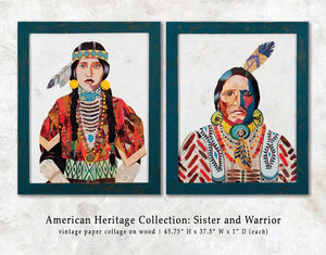 thumbnail for AMERICAN HERITAGE WARRIOR original paper collage