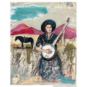 thumbnail for BANJO GAL (small works) original paper collage